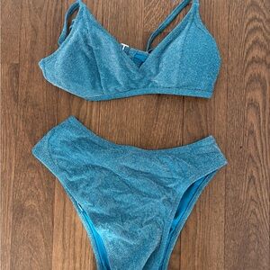 Women’s Blue Cupshe Bikini Set Size Large
